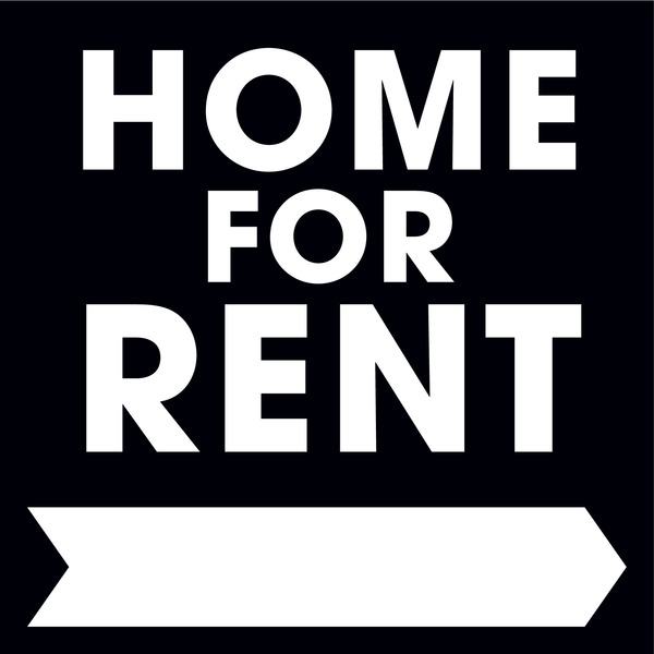 Home For Rent Sign Panel, with Large, Bold Text,  24h x 24w, 4mm Corrugated Plastic